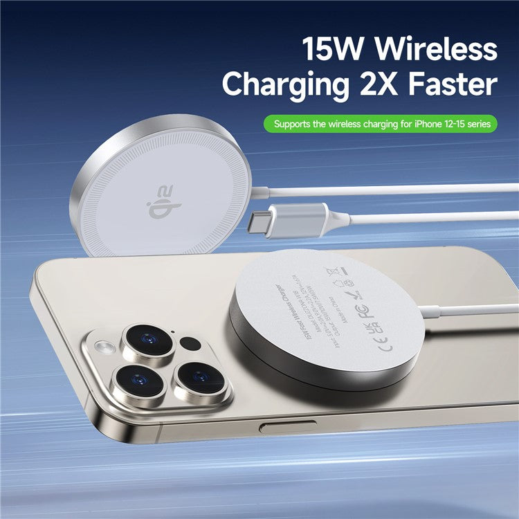 DUZZONA W18 Qi2 15W Fast Charging Magnetic Wireless Phone Charger for iPhone 16 Series / AirPods 4