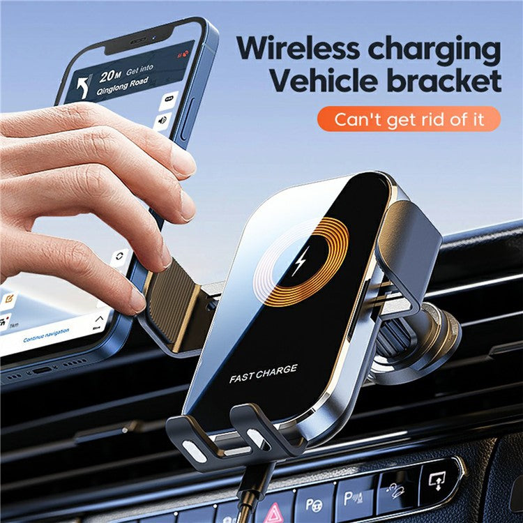 X12 Car Air Vent Touch Sensing Wireless Phone Charger Mount Cell Phone Bracket - Black