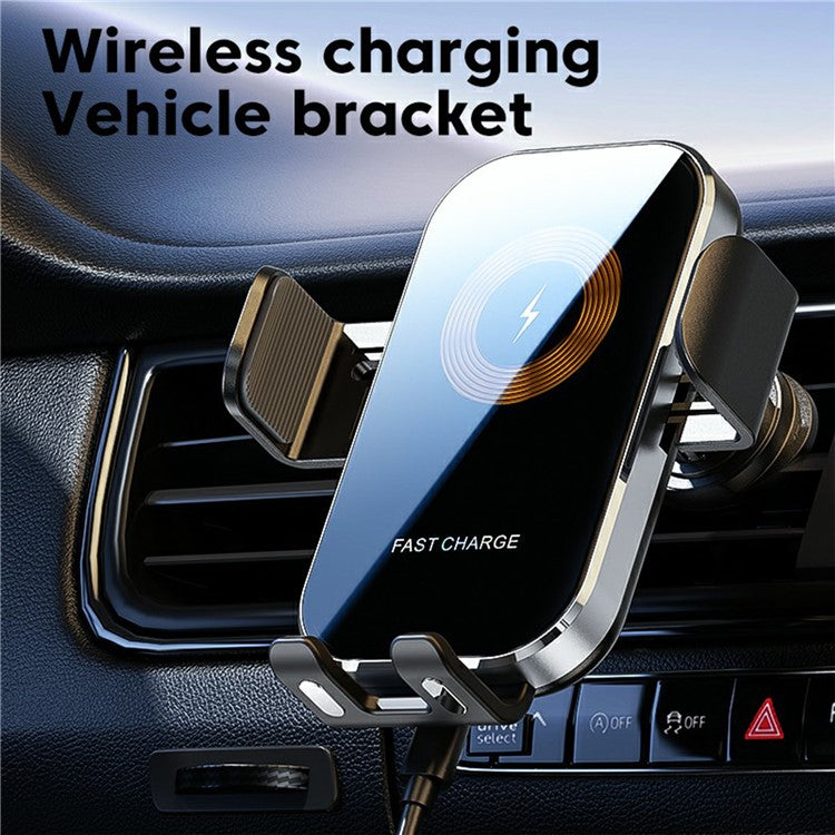 X12 Car Air Vent Touch Sensing Wireless Phone Charger Mount Cell Phone Bracket - Black