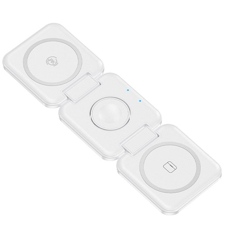 WEKOME WP-U174 3-in-1 15W Foldable Wireless Charger Phone Watch Earphone Charging Dock - White