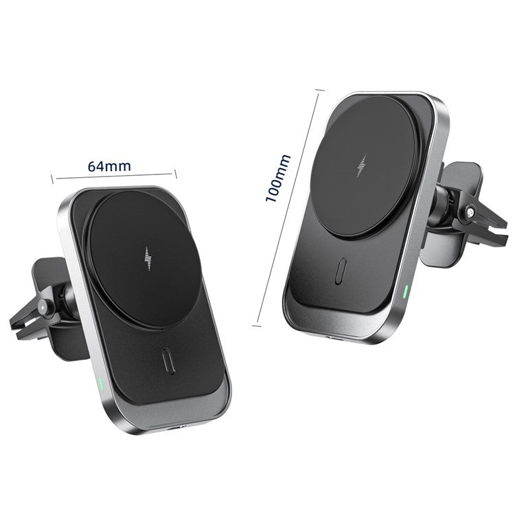 CW19S 360 Degree Rotation Car Air Vent Clip Magnetic Wireless Charger Bracket for Mobile Phone