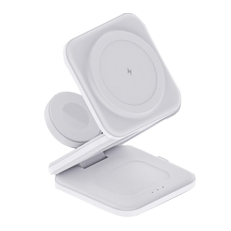 Z8 3-in-1 Foldable Charging Station 15W Magnetic Wireless Charger with Adjustable Angles - White