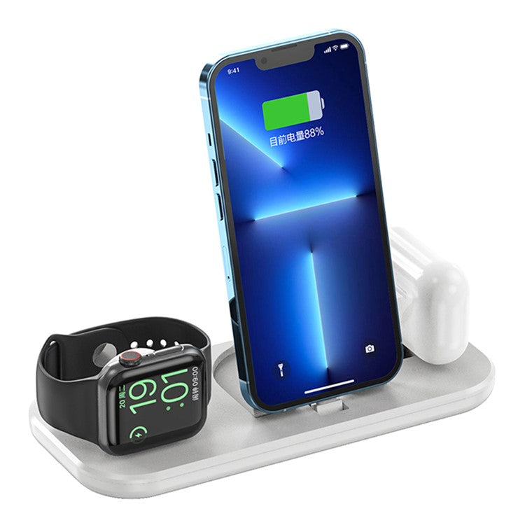 A32 3-in-1 Foldable Charging Station with iP Connector for iPhone / Apple Watch / AirPods - White