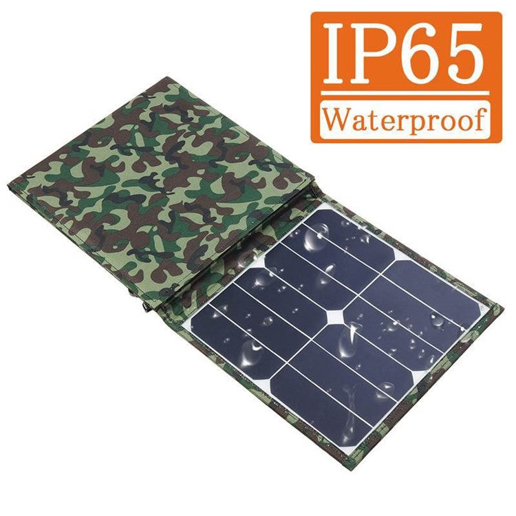 40W 3 Foldable Solar Panel IP65 Water Resistant Portable Camouflage Solar Charger for Camping, Hiking, Traveling