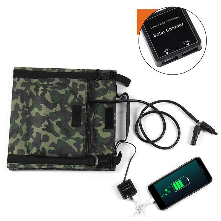 40W 3 Foldable Solar Panel IP65 Water Resistant Portable Camouflage Solar Charger for Camping, Hiking, Traveling