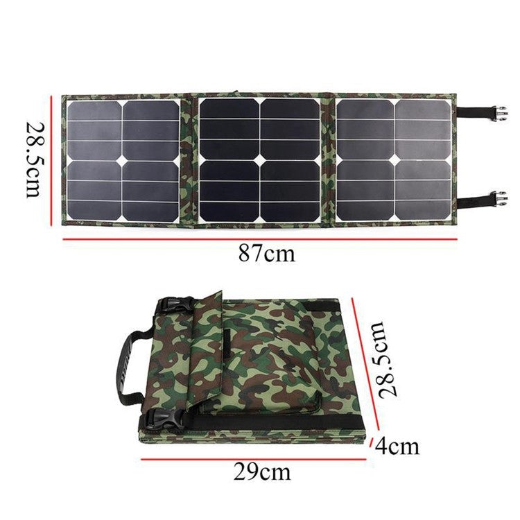 40W 3 Foldable Solar Panel IP65 Water Resistant Portable Camouflage Solar Charger for Camping, Hiking, Traveling