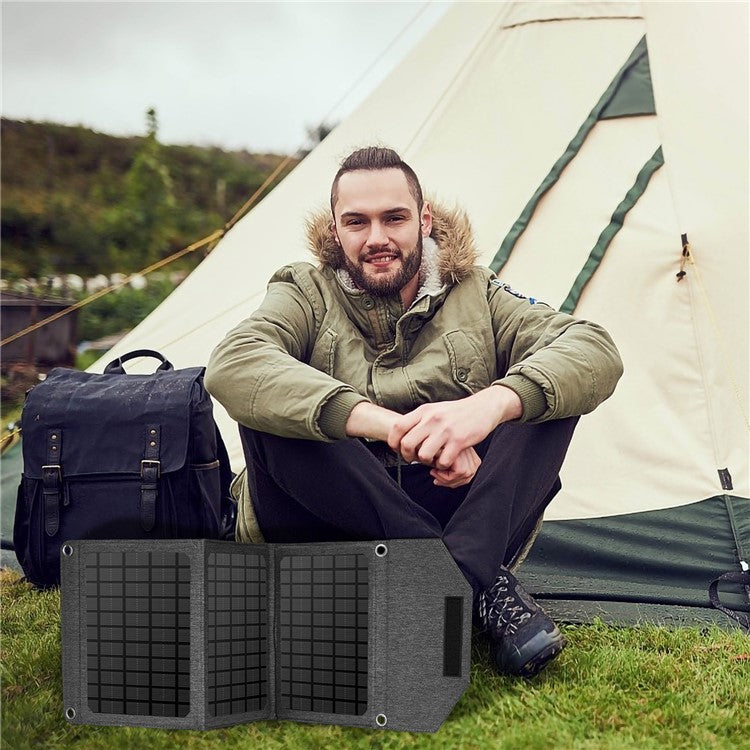 18W Dual USB Solar Charger 3-Folding Solar Panel Outdoor Portable Smart Phone Power Supply Charger