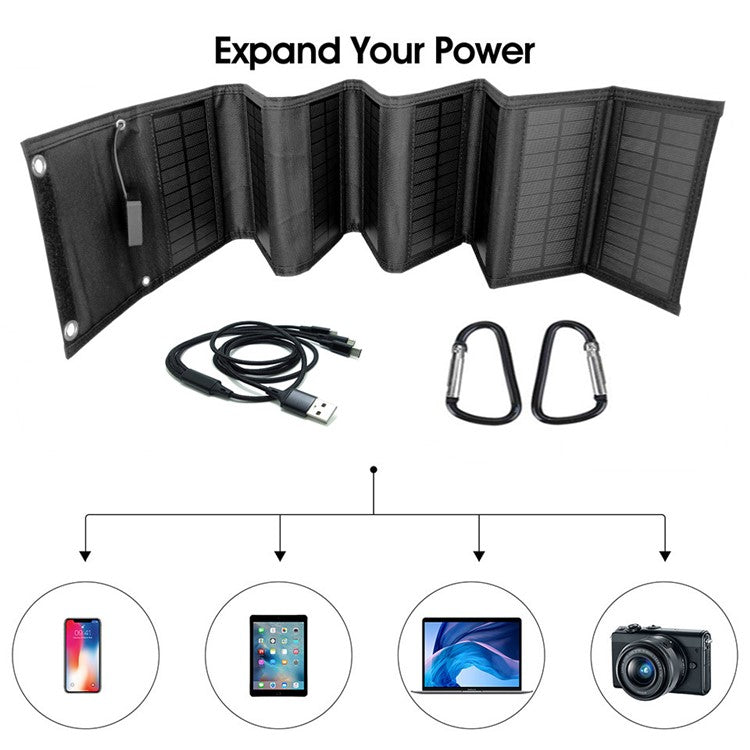 Solar Panel Monocrystalline Silicon 25W Dual USB Outputs Charger Folding Bag