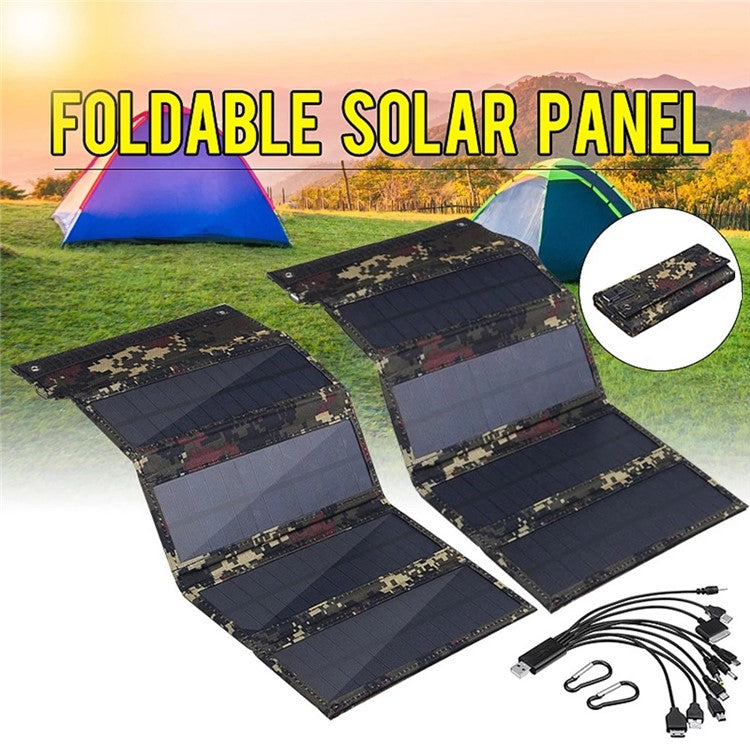 HY-IP077AB 10W Foldable Solar Charger Portable Solar Panel for Outdoor Camping Hiking - Camouflage