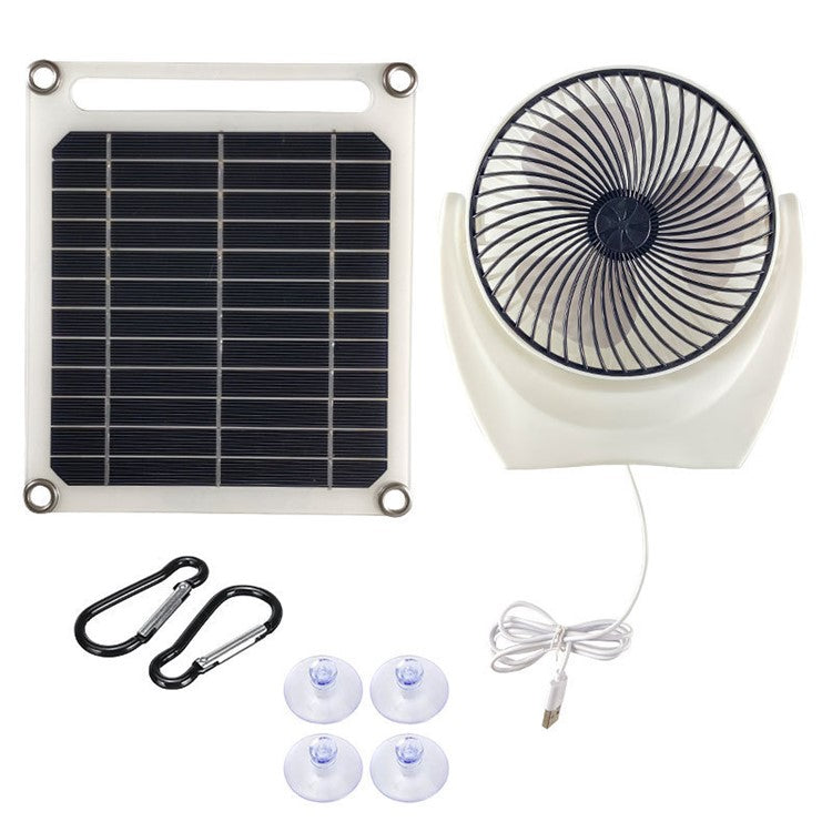 6W Solar Panel with Ventilation Fan Portable Solar Charger Phone Power Bank