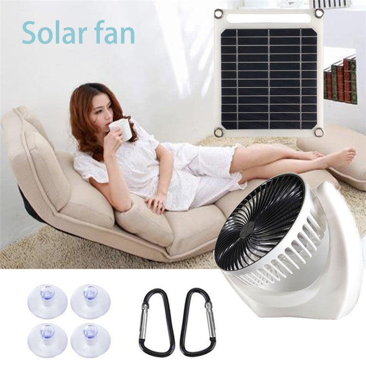 6W Solar Panel with Ventilation Fan Portable Solar Charger Phone Power Bank