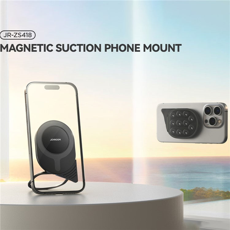 JOYROOM JR-ZS418 Silicone Suction Cup Phone Mount Magnetic Phone Holder with Kickstand