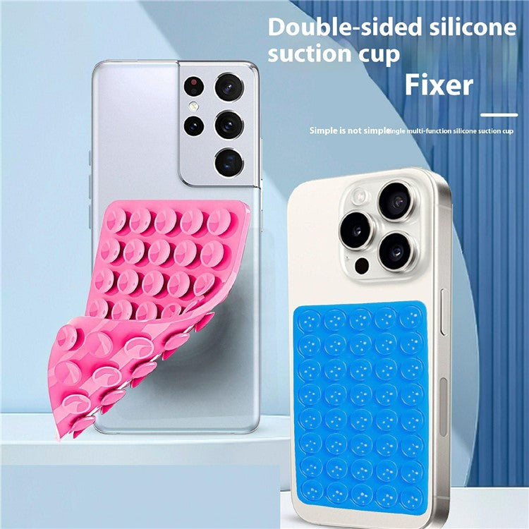 Silicone Suction Cup Phone Mount 40 Grain Double Sided Phone Suction Holder, 100x66mm - White