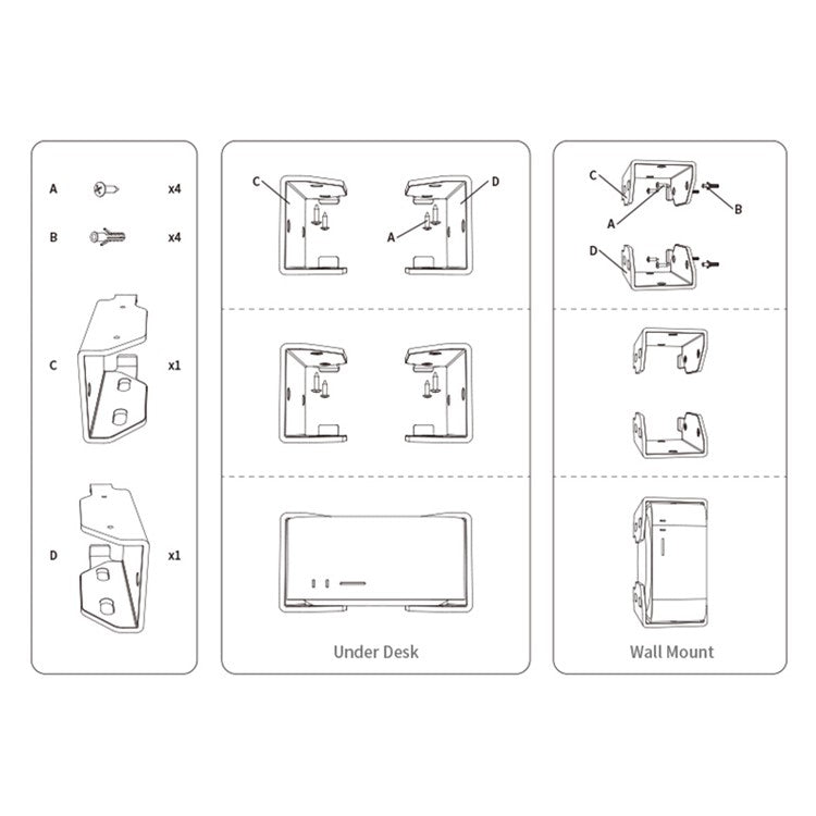 TXESIGN 2Pcs / Set for Mac Studio Computer Wall Mount Shelf Thicken Acrylic Storage Rack