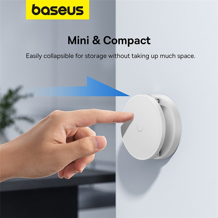 BASEUS MagPro Magnetic Folding Phone Mount Portable Mini Cell Phone Holder for iPhone 12 / 13 / 14 Series - White