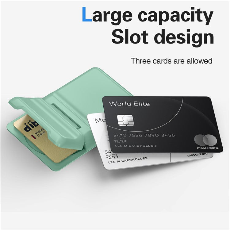 For iPhone 12-15 Series Magnetic Card Holder with Kickstand Compatible with MagSafe - Light Green