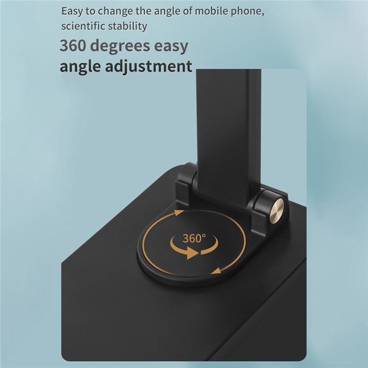 H12 15W Wireless Charger Foldable Desk Phone Holder Portable Charging Stand for Desktop Live Streaming