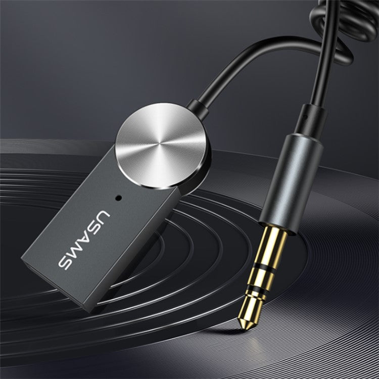 USAMS US-SJ464 Wireless Bluetooth Adapter Receiver Car Aux Audio Receiver Gold-Plated 3.5mm Connector