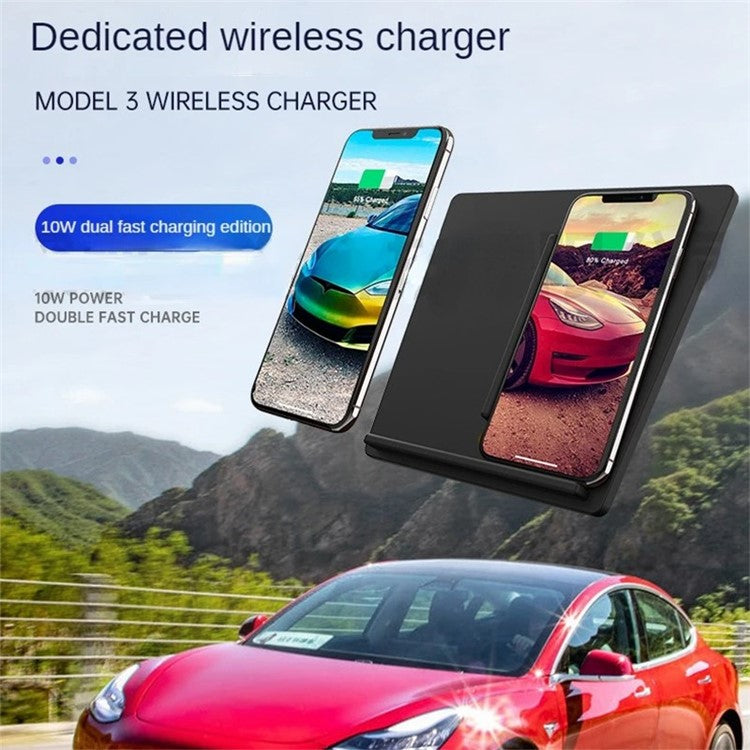 Dual Position Wireless Charger Compatible with Tesla 17-20 Model 3 Car Wireless Charging Station