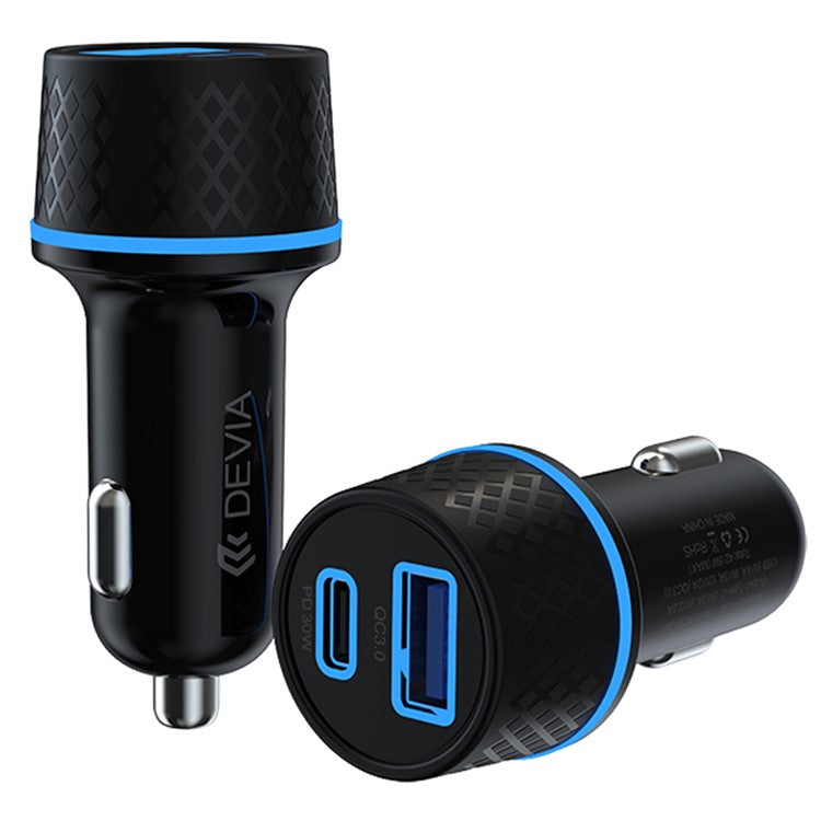 DEVIA EA135 Extreme Speed Series Car Charger PD 30W+QC Fast Charging Cigarette Lighter Adapter