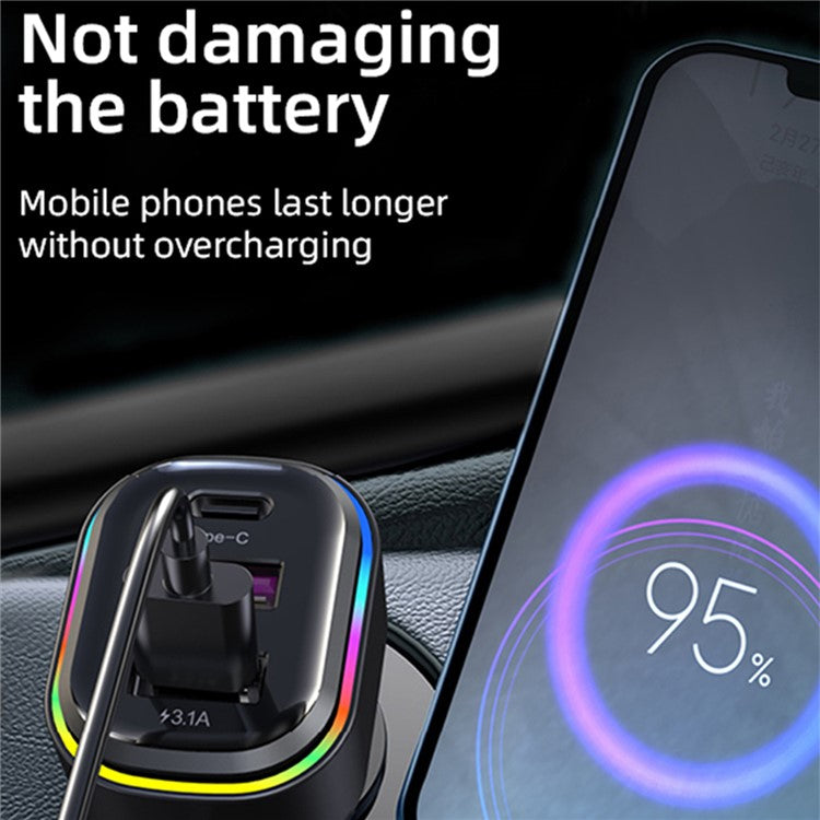 YQ1 Front Seat + Rear Seat 66W Charging Adapter 4 USB + 2 Type-C Fast Charging Car Charger