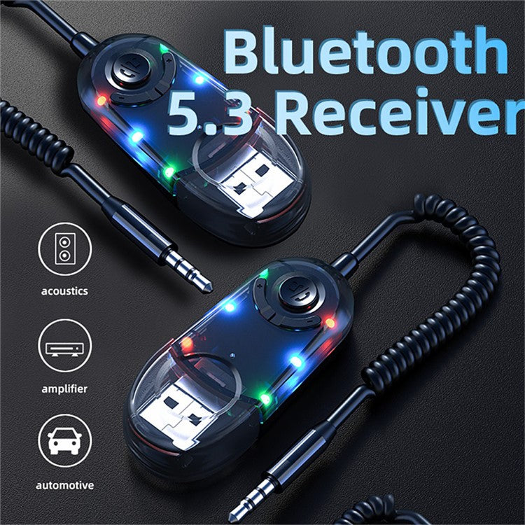 W9 USB Bluetooth 5.3 Adapter Wireless Audio Receiver Car Bluetooth Music Receiver