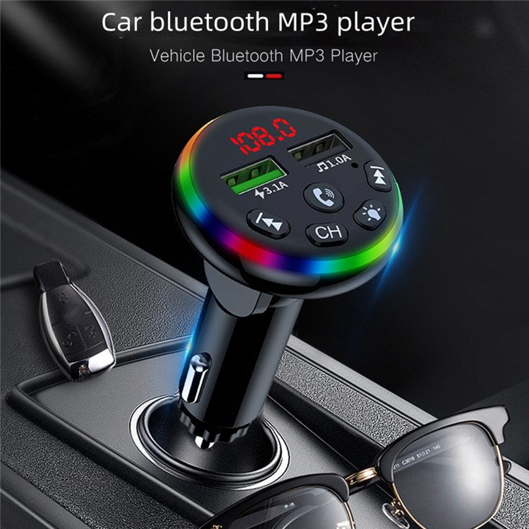 F13 Car Bluetooth 5.0 Receiver MP3 Player Adapter HiFi Sound Music Player Hands-free Call Function Car Charger for Phone Tablets and Other Devices