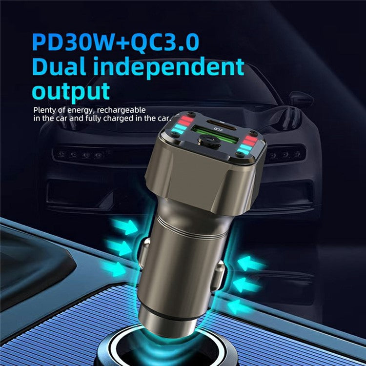 K24 Car Charger PD 30W QC 3.0 Super Charger Dual Ports Car Charging Adapter for iPhone  /  Samsung  /  Huawei