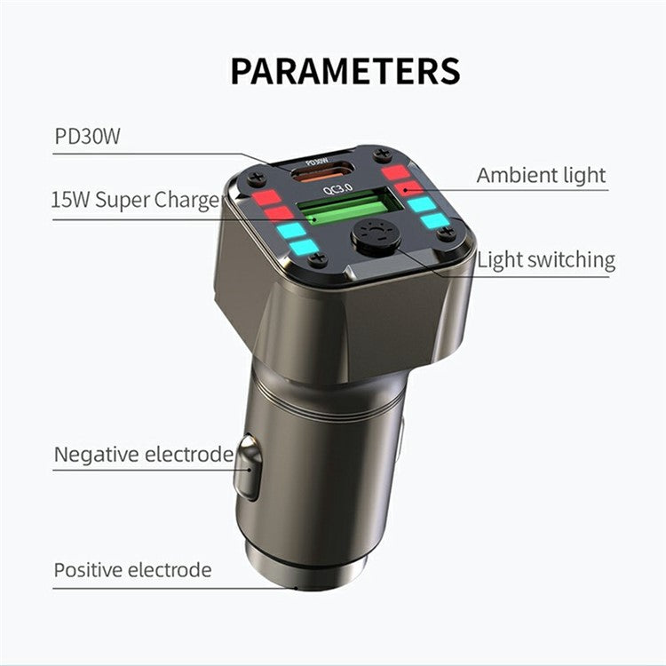 K24 Car Charger PD 30W QC 3.0 Super Charger Dual Ports Car Charging Adapter for iPhone  /  Samsung  /  Huawei