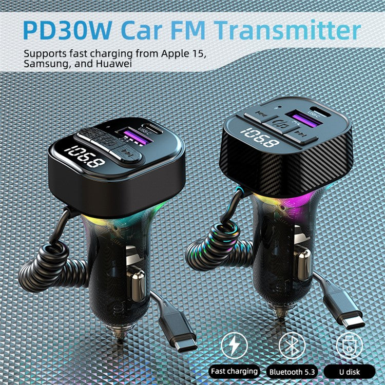 C52 Car FM Transmitter Bluetooth Receiver MP3 Player Cigarette Lighter Car Charger