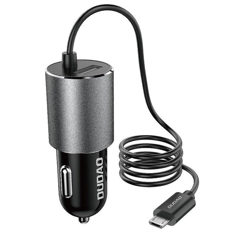 DUDAO R5Pro 3.4A USB Phone Charging Adapter Car Charger with Built-in Cable - Micro Cable