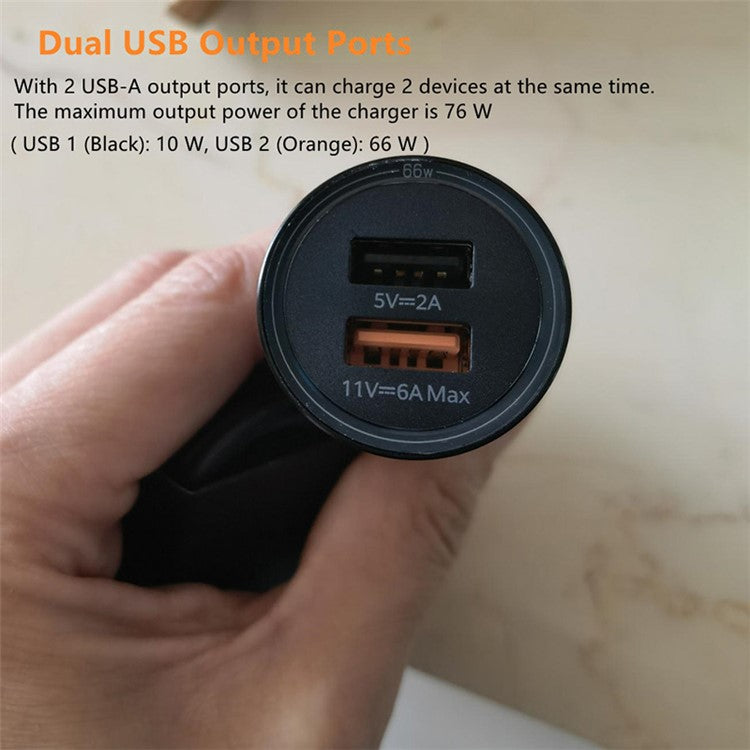 HUAWEI P0006 Super-Fast Charging Car Charger 66W Max Car Charger with 2 USB-A Output Ports