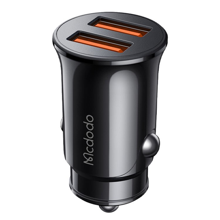 MCDODO CC-6602 5V / 2.4A Dual Port USB Car Charger Aluminum Alloy Portable Charging Adapter, Black