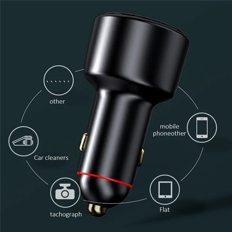 PD3.0 Fast Charging Car Charger 65W Cigarette Lighter Charger Adapter 3-Port 100W Super Car Charger