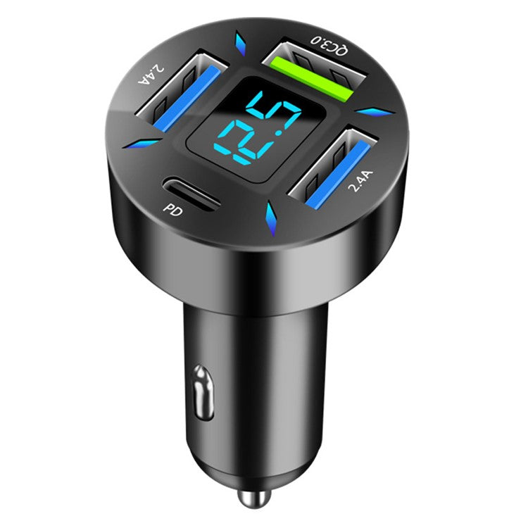 WMY-C177 PD+QC3.0+2.4A Four Port Fast Charging Car Charger for Phone / Camera / Tablet