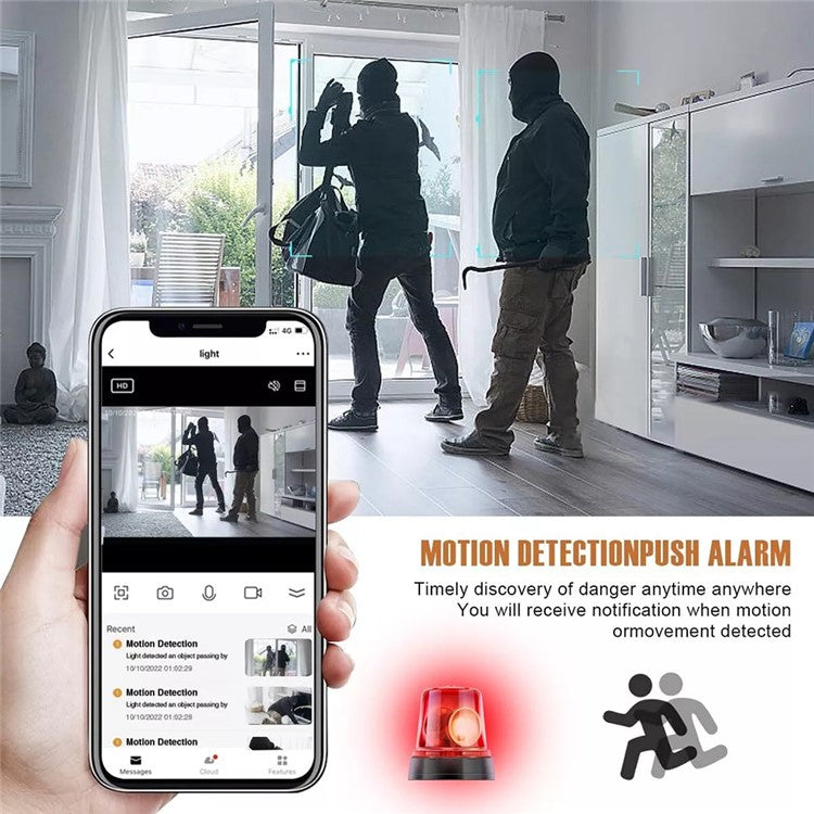 15W Wireless Charger Clock Alarm 4K WiFi Security Camera with Motion Detection - White