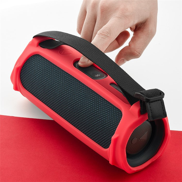 Soft Silicone Cover Speaker Case Shockproof Protective Sleeve for JBL Flip 5 Bluetooth Speaker - Red