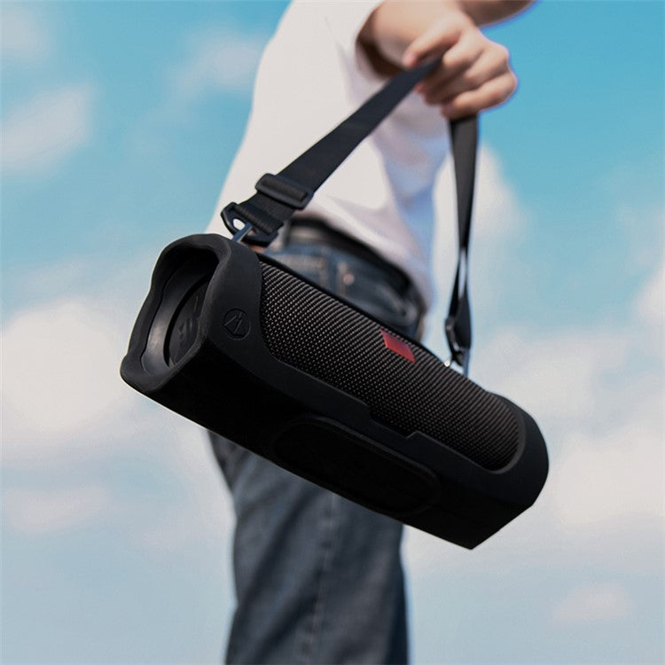 TXESIGN For JBL Charge3 Soft Silicone Case Protective Cover Portable Bluetooth Speaker Sleeve with Shoulder Strap