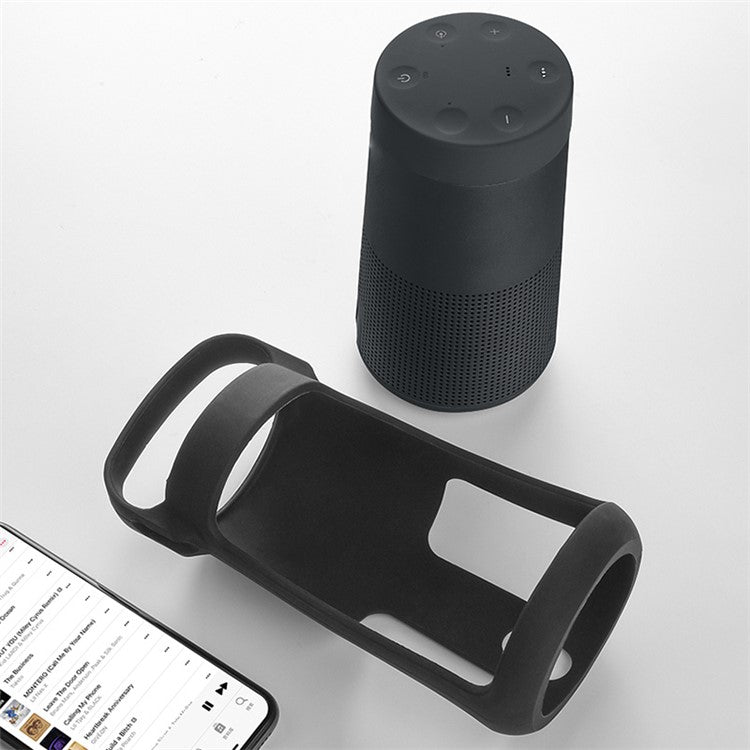 TXESIGN For Bose Soundlink Revolve Bluetooth Speaker Silicone Sleeve Protective Shell Carrying Cover - Black