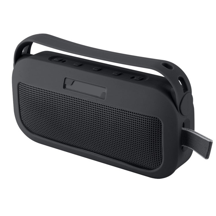 TXESIGN For Bose SoundLink Flex Portable Speaker Sleeve Silicone Case Protective Cover with Handle Strap and Shoulder Strap - Black