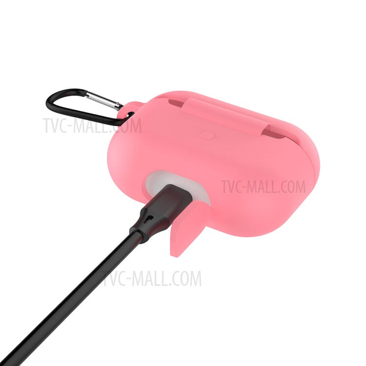 Solid Color Wireless Earphone Silicone Protective Case Cover for Airpods Pro - Pink