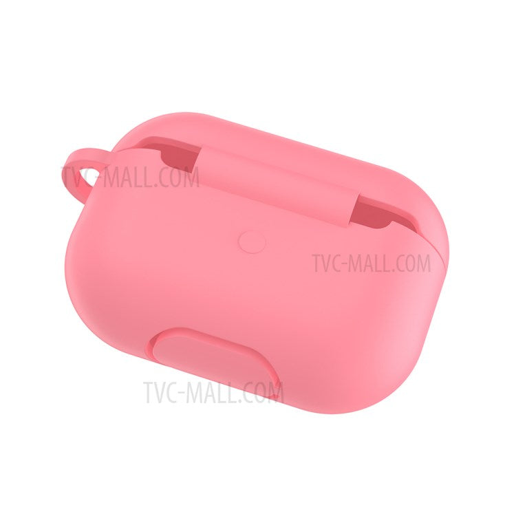 Solid Color Wireless Earphone Silicone Protective Case Cover for Airpods Pro - Pink