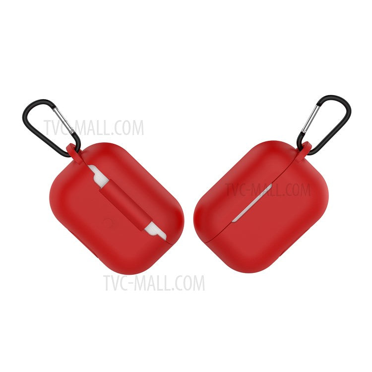 Solid Color Wireless Earphone Silicone Protective Case Cover for Airpods Pro - Red