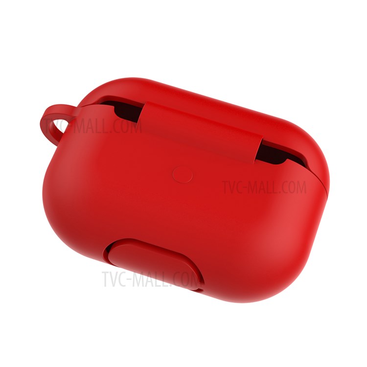 Solid Color Wireless Earphone Silicone Protective Case Cover for Airpods Pro - Red