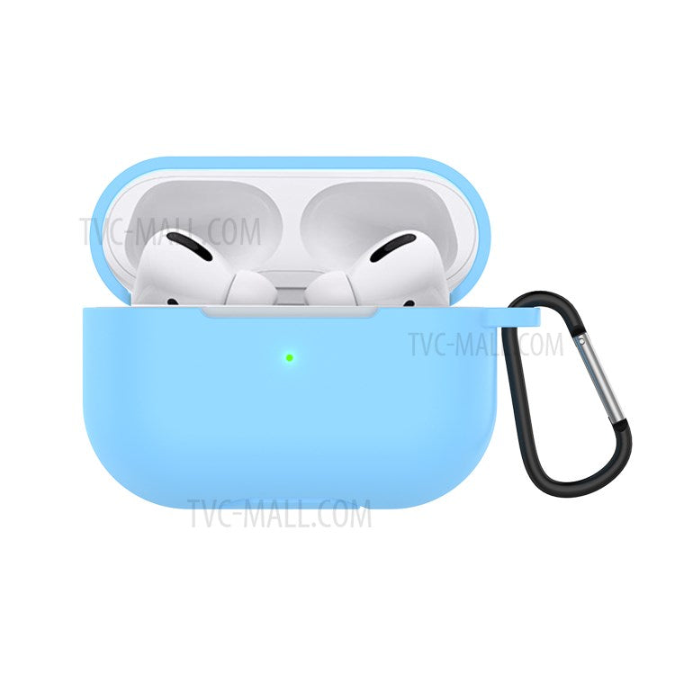 Solid Color Wireless Earphone Silicone Protective Case Cover for Airpods Pro - Sky Blue