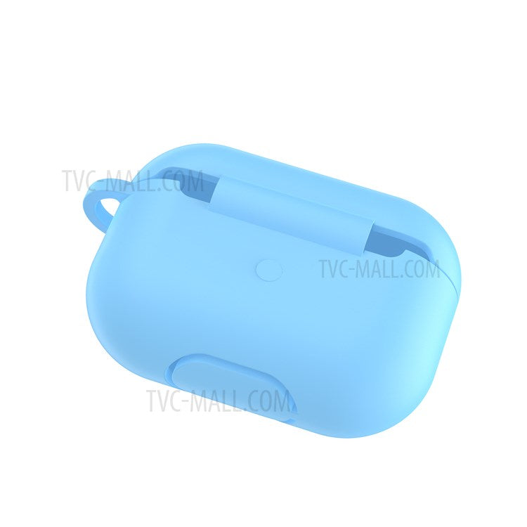 Solid Color Wireless Earphone Silicone Protective Case Cover for Airpods Pro - Sky Blue