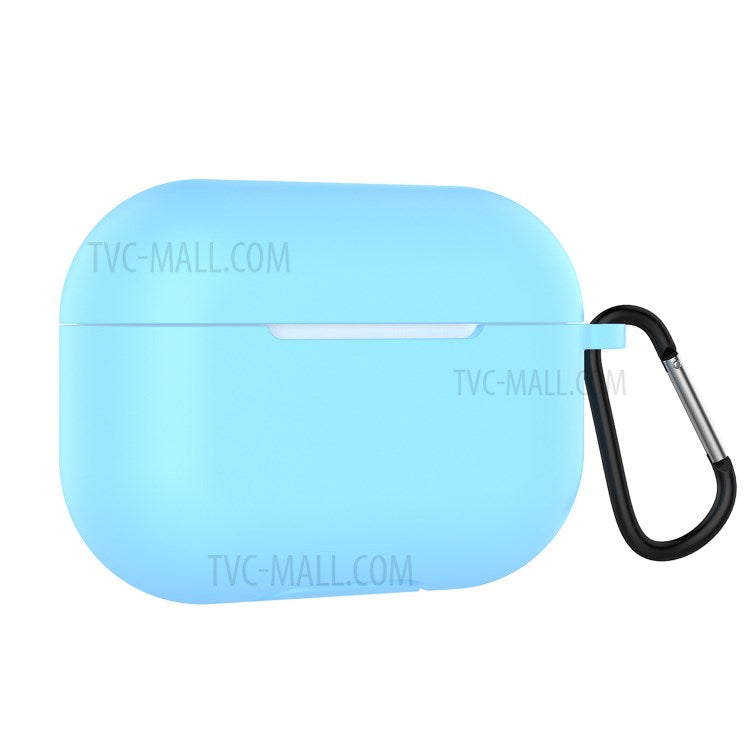 Solid Color Wireless Earphone Silicone Protective Case Cover for Airpods Pro - Sky Blue