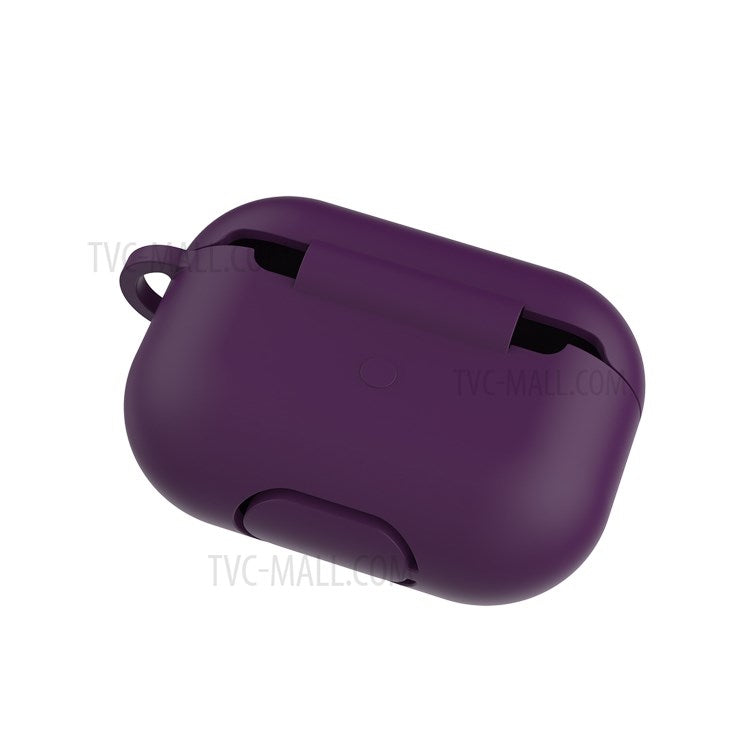 Solid Color Wireless Earphone Silicone Protective Case Cover for Airpods Pro - Purple