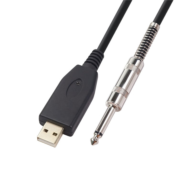 USB Guitar Cable USB 2.0 Interface Male to 1/4 Inch TS(6.35)Jack Connector Cord Electric Guitar Audio Cable US48S [2M]