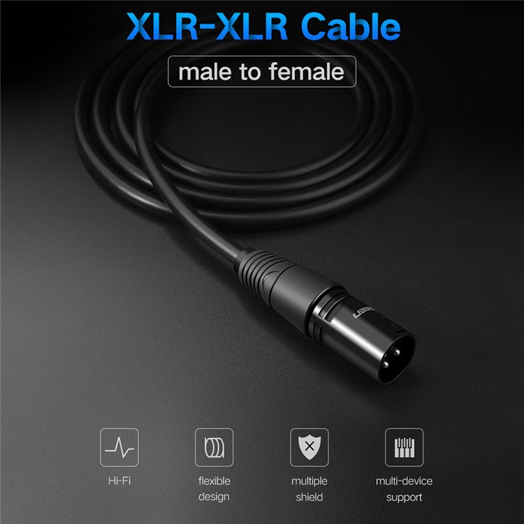 UGREEN 1m XLR Cable Karaoke Microphone Sound Cannon Extension Cable for Audio Mixer Amplifiers XLR Cord